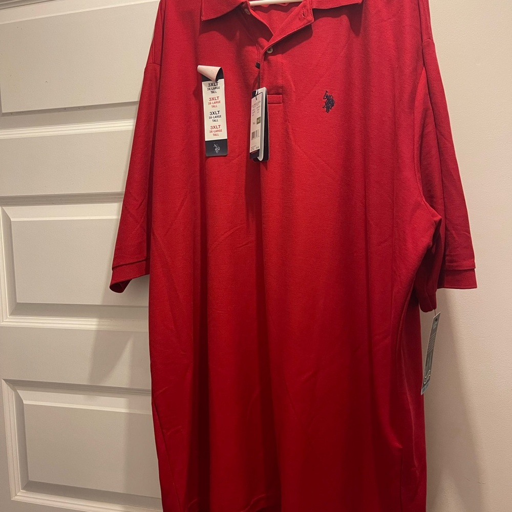 NWT. Men’s Red Polo Shirt Tall. 3XLT